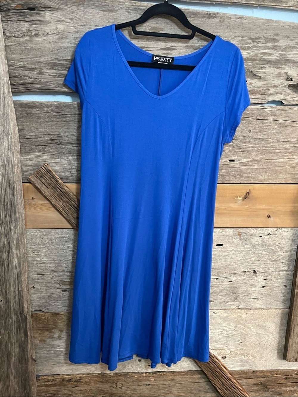 Pretty Woman Royal Blue V-Neck Swing Dress Size Large